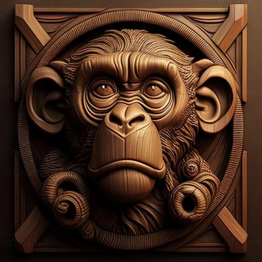 3D model Mickey chimpanzee famous animal (STL)